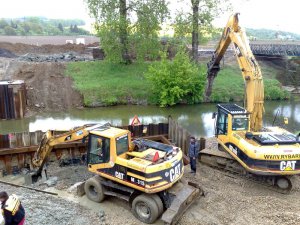 Demolice mostu v Tečovicích